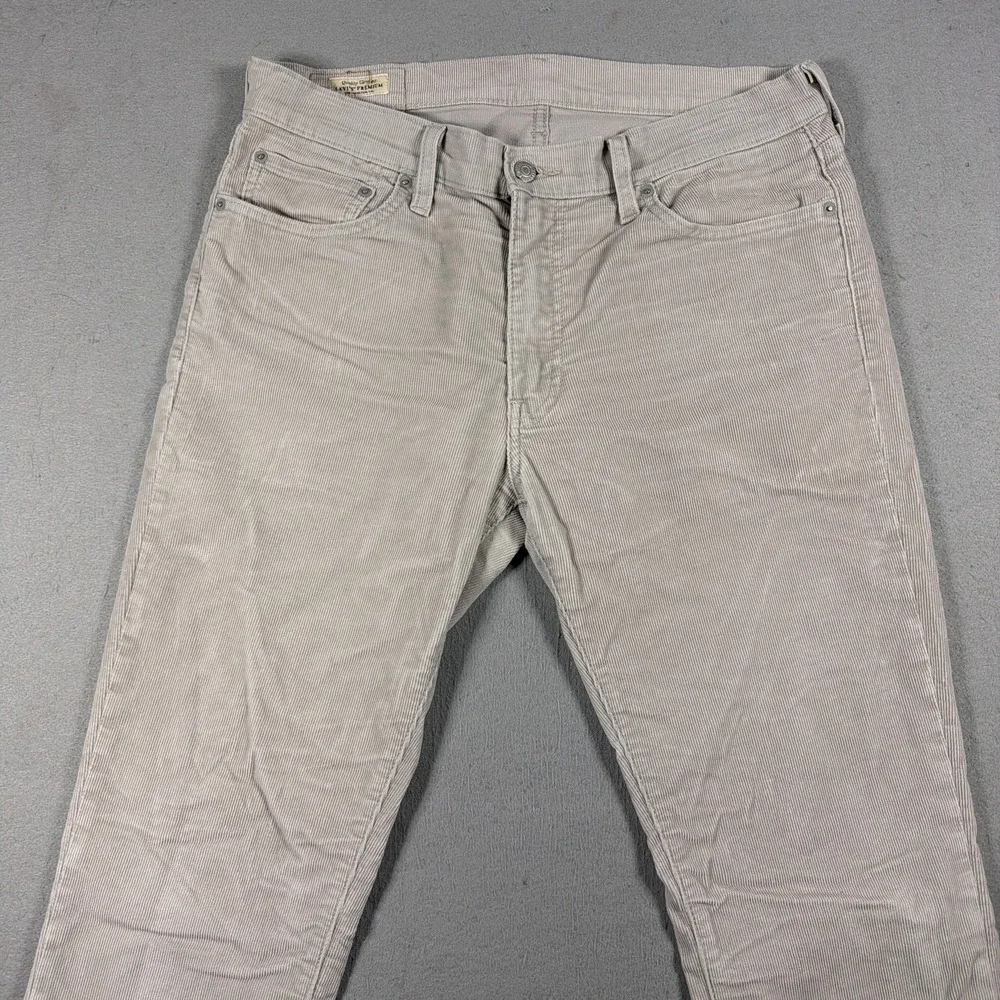 Levis Premium 511 Pants Mens 33x32 Beige Corduroy Slim Tapered 5 Pocket Casual